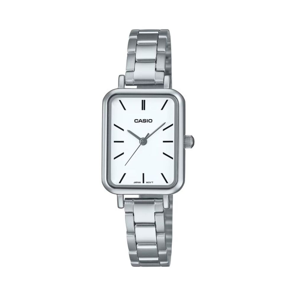 Casio Women’s Silver Watch with White Dial - LTP-V009D-7EUDF